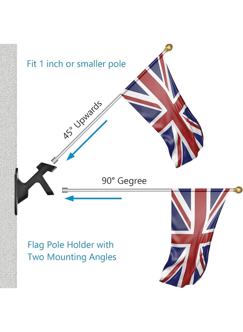 حامل قطب العلم للمنزل الخارجي ، قوس تركيب قطب العلم الثقيل ، الألومنيوم المعدني Flagpole Mount مع الأجهزة المقاومة للصدأ في الهواء الطلق ، خالية من الصدأ ، 1 "قطر داخلي (ماتي أسود-1Pack) - Image 4